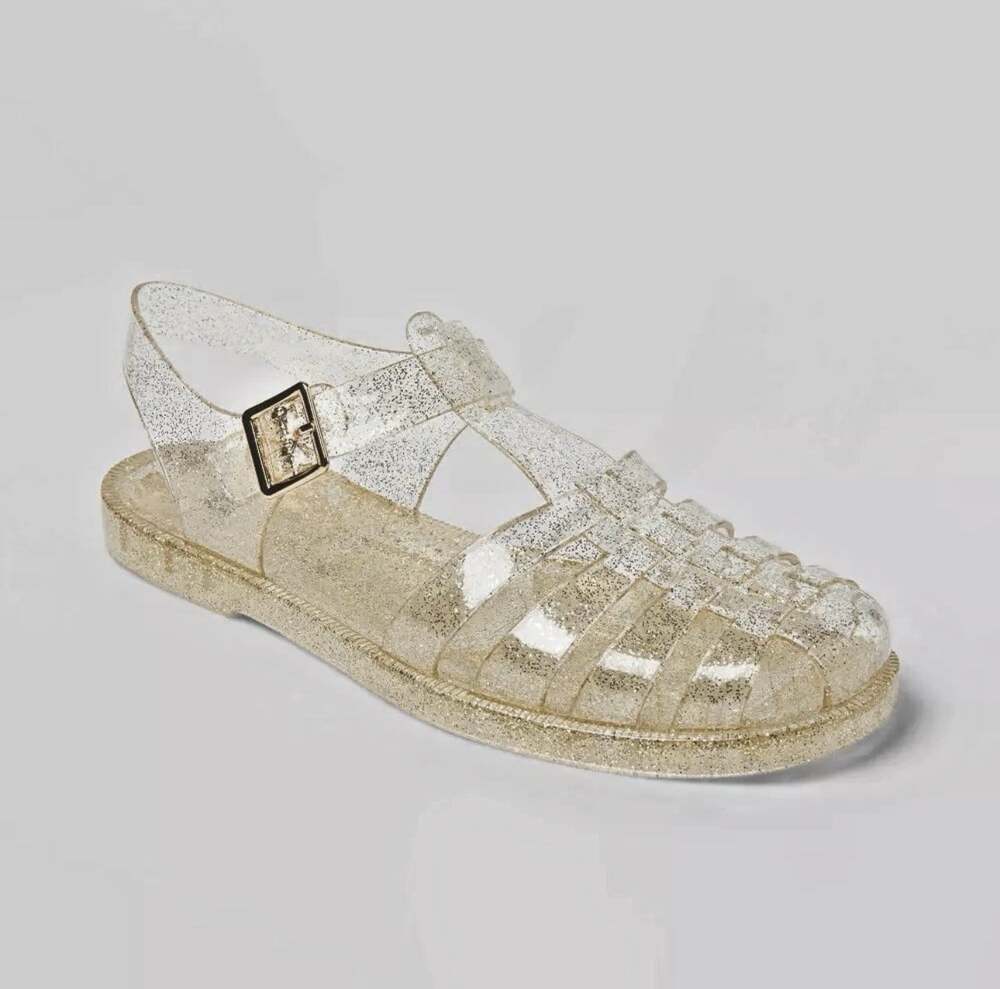 Women's Poppy Ankle Gel Strap Sandals Size 11 Light Gold Wild Fable